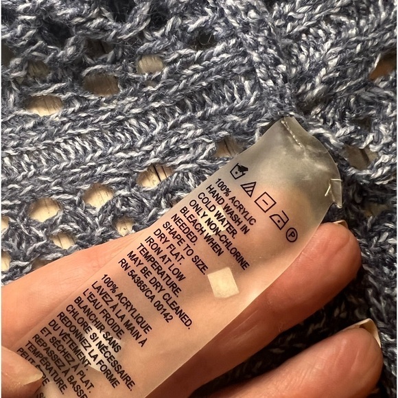 Allison Daley 34" long open knit cardigan/wrap sweater Fringe bottom. Size P L/G - Picture 7 of 7